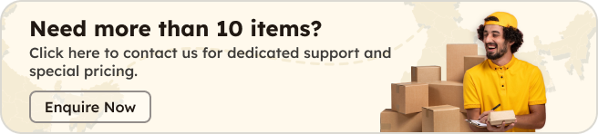Need more than 10 items?. Get dedicated support, special pricing, and styling help for larger orders. Enquire Now